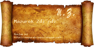 Mazurek Zénó névjegykártya